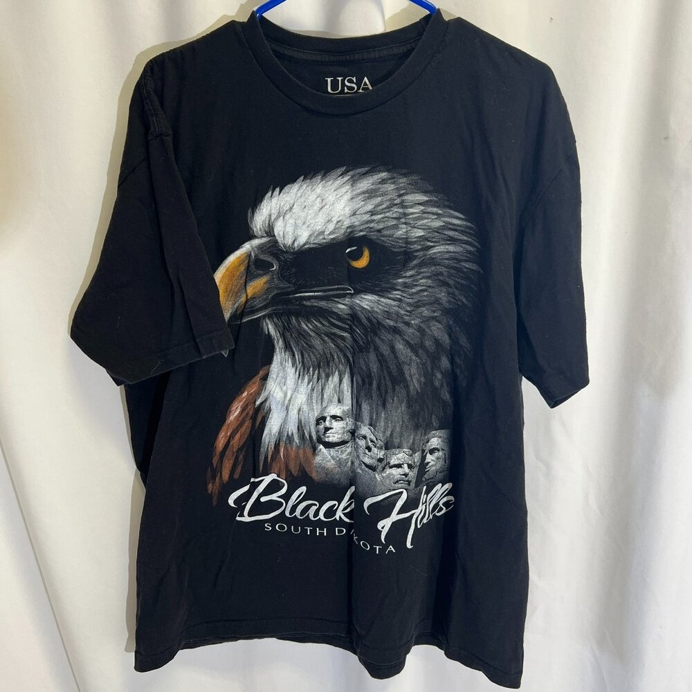 Bald Eagle Mt. Rushmore Black Hills South Dakota Black Short Sleeve Tee Shirt